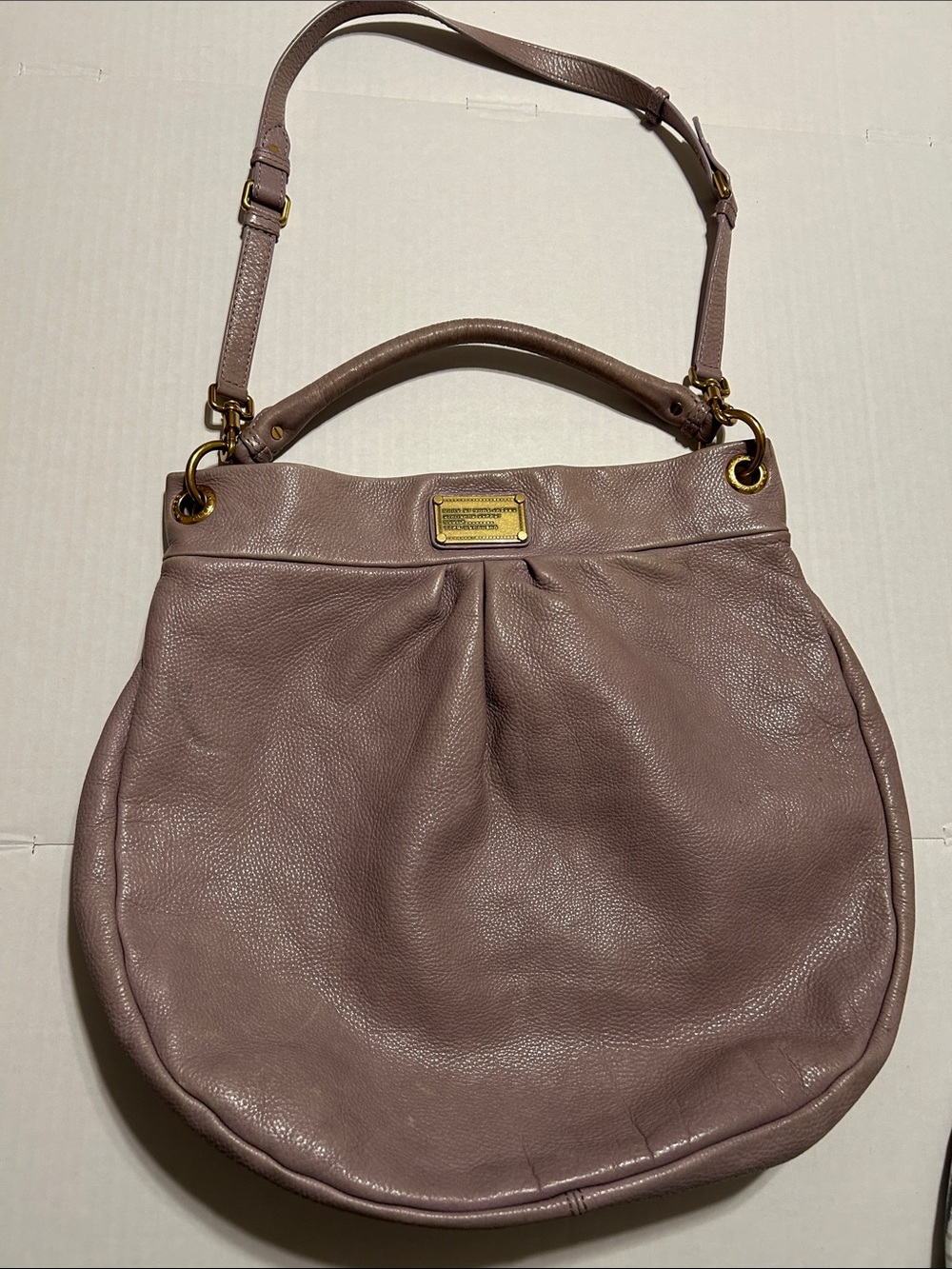Marc by Marc Jacobs Pebbled Leather Hobo in Dusty Mauve